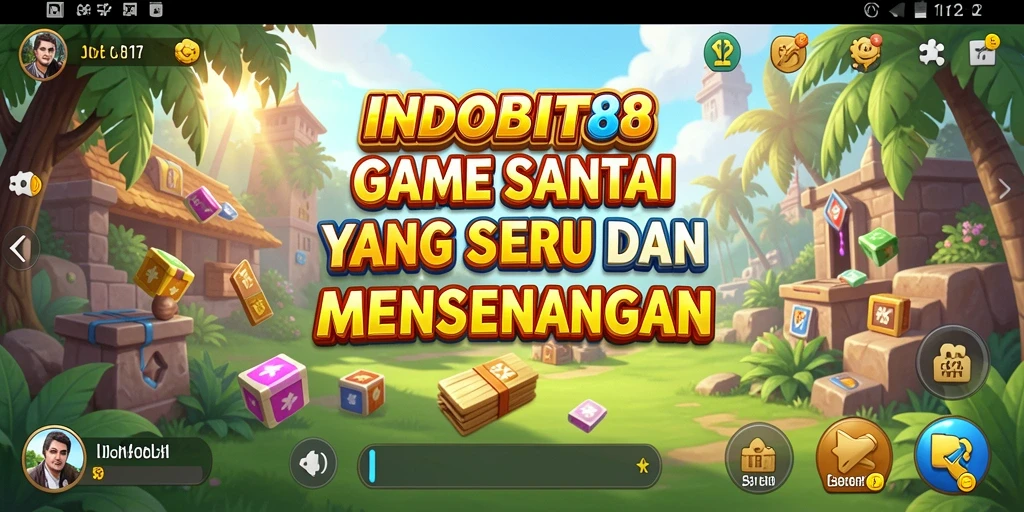 Screenshot menampilkan gameplay seru dari INDOBIT88 yang penuh warna.
