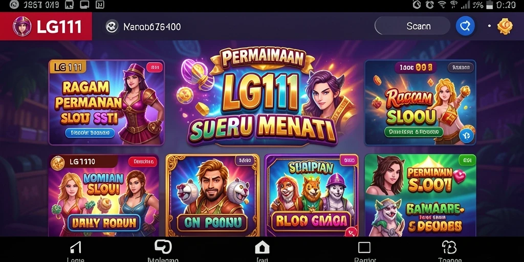 Tampilan menarik dari gameplay Slot LG111 dengan berbagai tema.