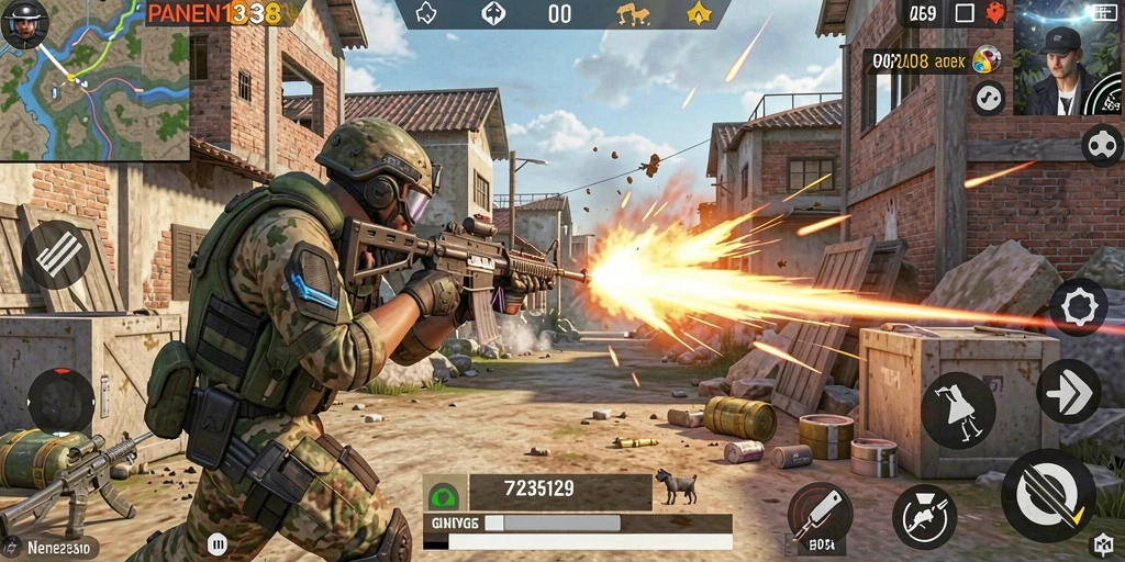 Gameplay seru dengan aksi tembak-menembak yang intens.