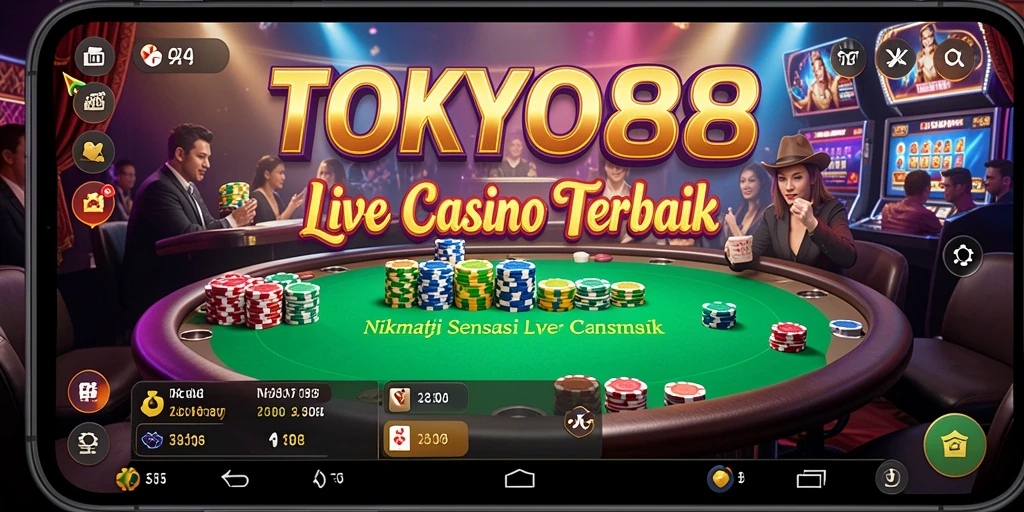 Screenshot gameplay TOKYO88 menunjukkan suasana Live Casino yang seru.