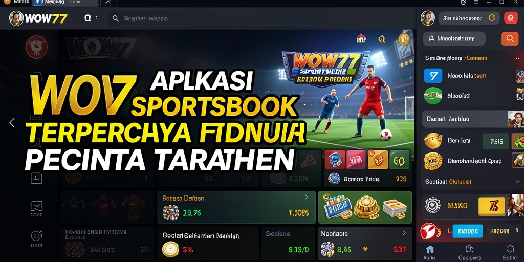 Tampilan utama aplikasi WOW77 dengan fitur taruhan olahraga.