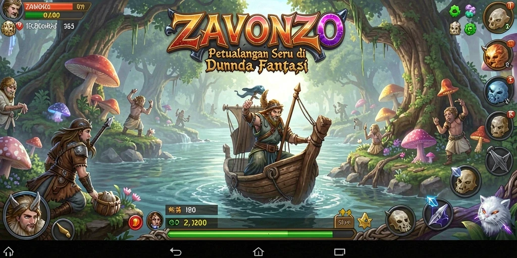 Tangkapan layar menunjukkan aksi gameplay petualangan ZAVONZO yang seru.